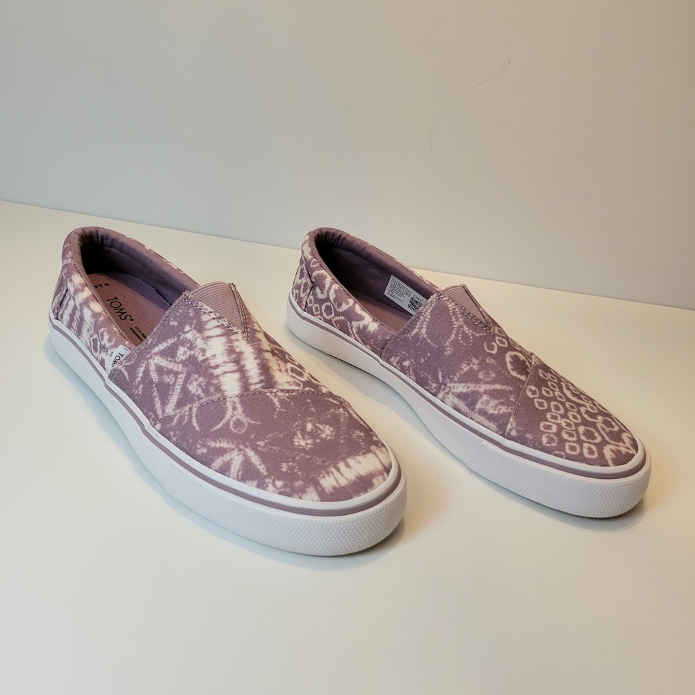 TOMS 9.5 Alpargata Fenix Slip On Tie Dye Canvas Sneaker Womens Purple - Picture 4 of 11